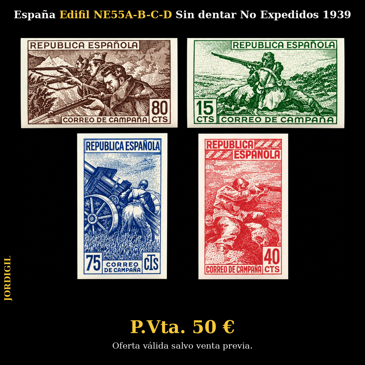 España · Edifil NE55A-B-C-D Sin dentar